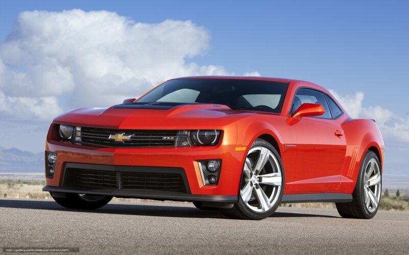 Red Chevrolet Camaro — Dramatic, Afternoon, Photograph, Car, Road, Clouds