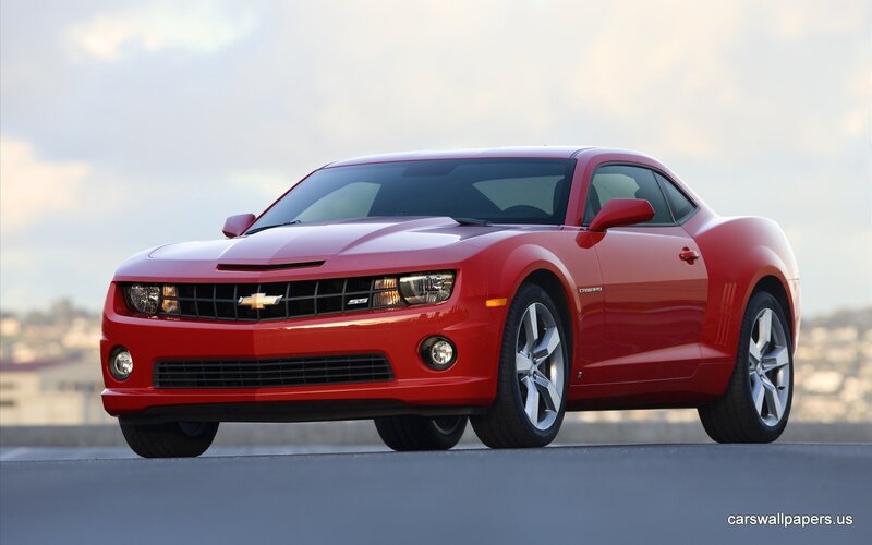 Red Chevrolet Camaro — Dramatic, Afternoon, Photograph, Car, Road, Sky