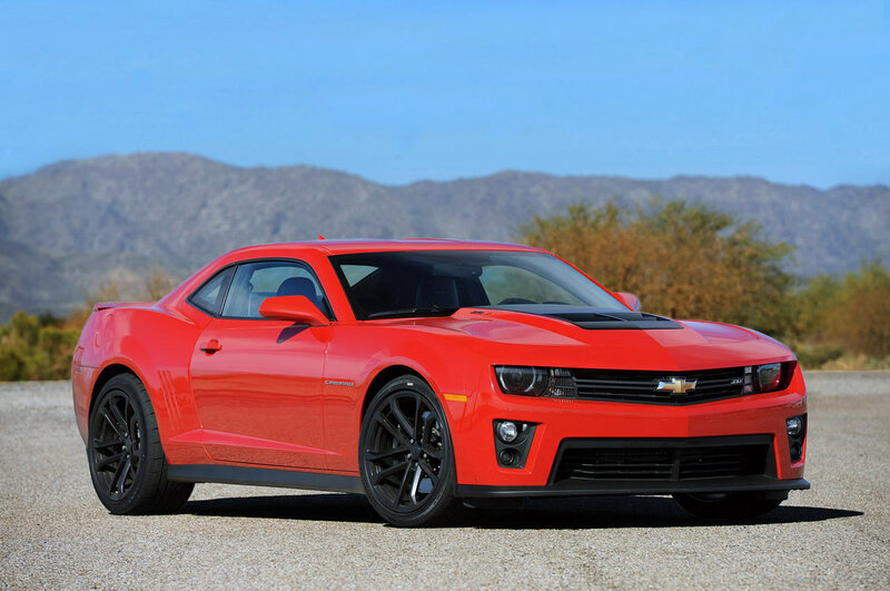Red Chevrolet Camaro — Dramatic, Afternoon, Photograph, Mountains
