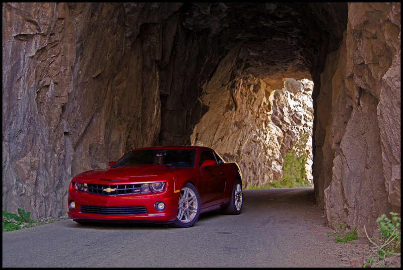Red Chevrolet Camaro — Dramatic, Afternoon, Photograph, Tunnel