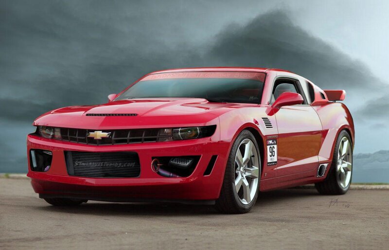 Red Chevrolet Camaro — Dramatic, Digital Art