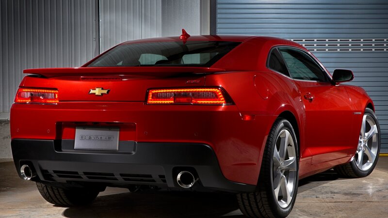 Red Chevrolet Camaro — Dramatic, Photograph, Car, Garage