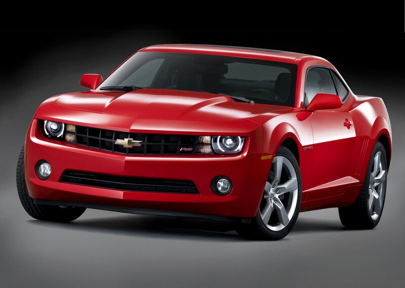 Red Chevrolet Camaro — Dramatic, Photograph, Car, Grille, Headlights, Black