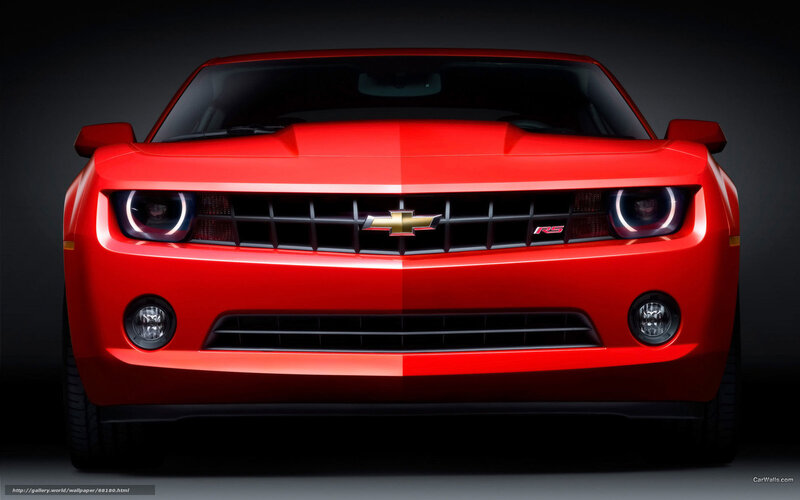 Red Chevrolet Camaro — Dramatic, Photograph, Car Grille