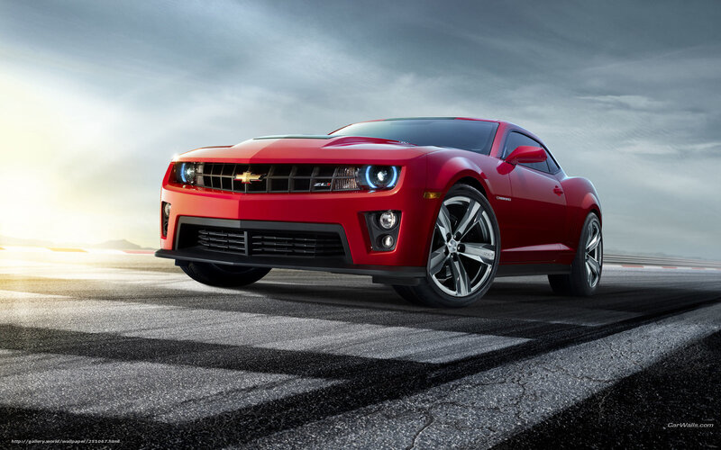 Red Chevrolet Camaro — Dramatic, Sunrise, Photograph