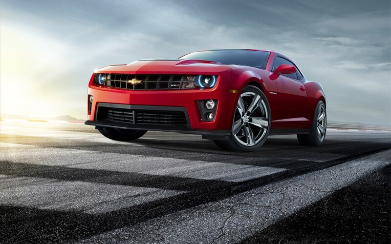 Red Chevrolet Camaro — Dramatic, Sunrise