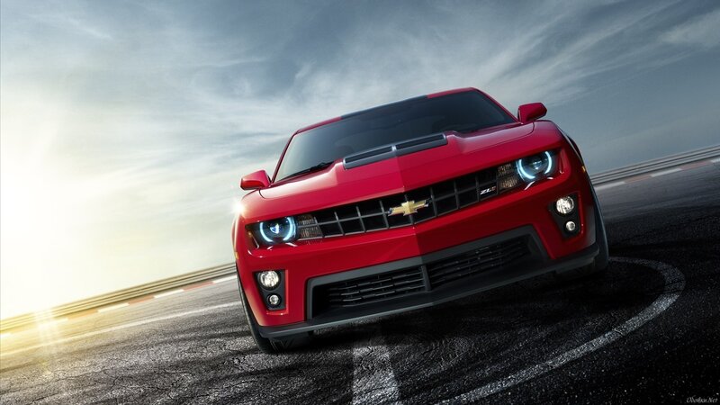 Red Chevrolet Camaro — Dramatic, Sunset, 3d Render