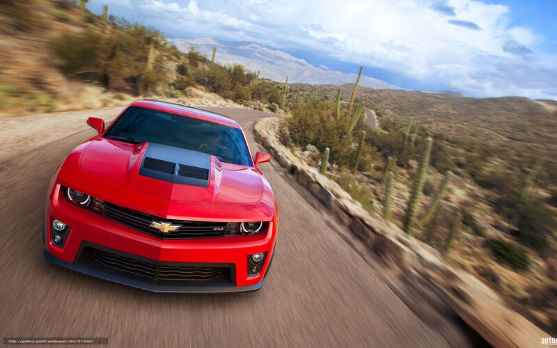 Red Chevrolet Camaro — Dynamic, Afternoon, Photograph, Cactus