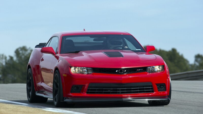 Red Chevrolet Camaro — Dynamic, Afternoon, Photograph, Car, Road, Trees
