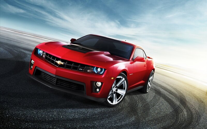 Red Chevrolet Camaro — Dynamic, Afternoon, Photograph