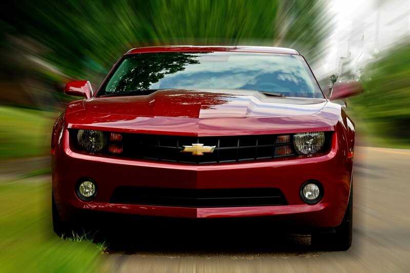 Red Chevrolet Camaro — Dynamic, Photograph
