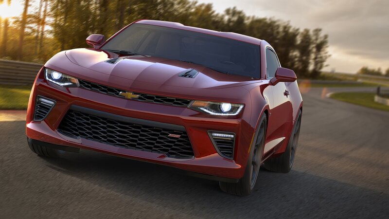 Red Chevrolet Camaro — Dynamic, Sunset, 3d Render