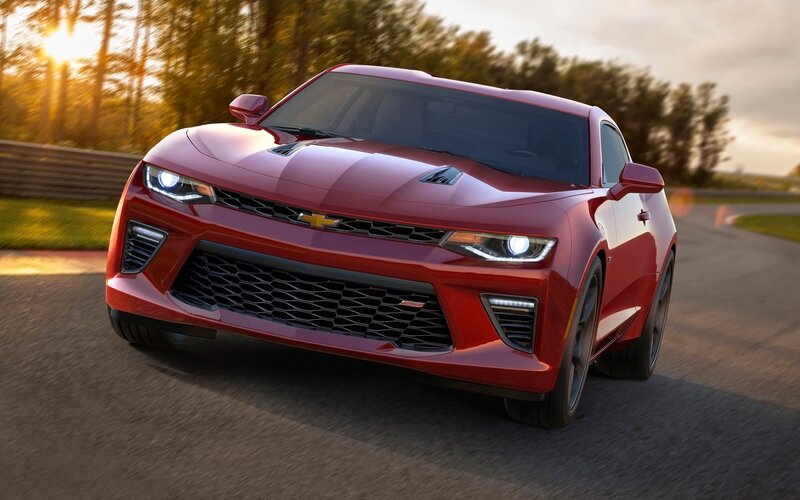 Red Chevrolet Camaro — Dynamic, Sunset, Photograph, Car