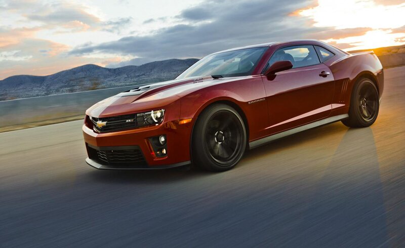 Red Chevrolet Camaro — Dynamic, Sunset, Photograph