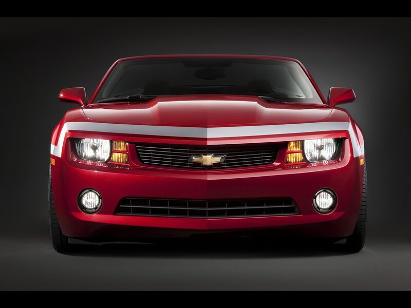 Red Chevrolet Camaro front view