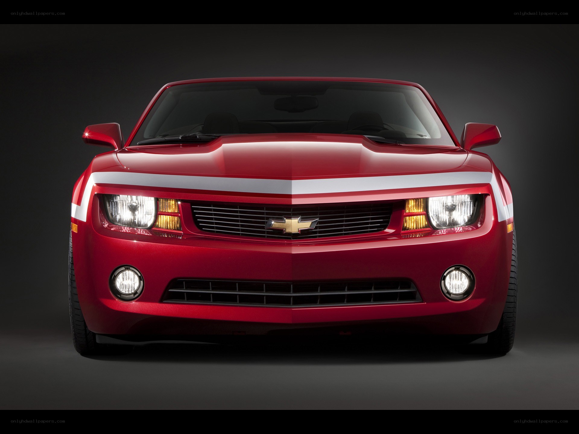 Red Chevrolet Camaro front view