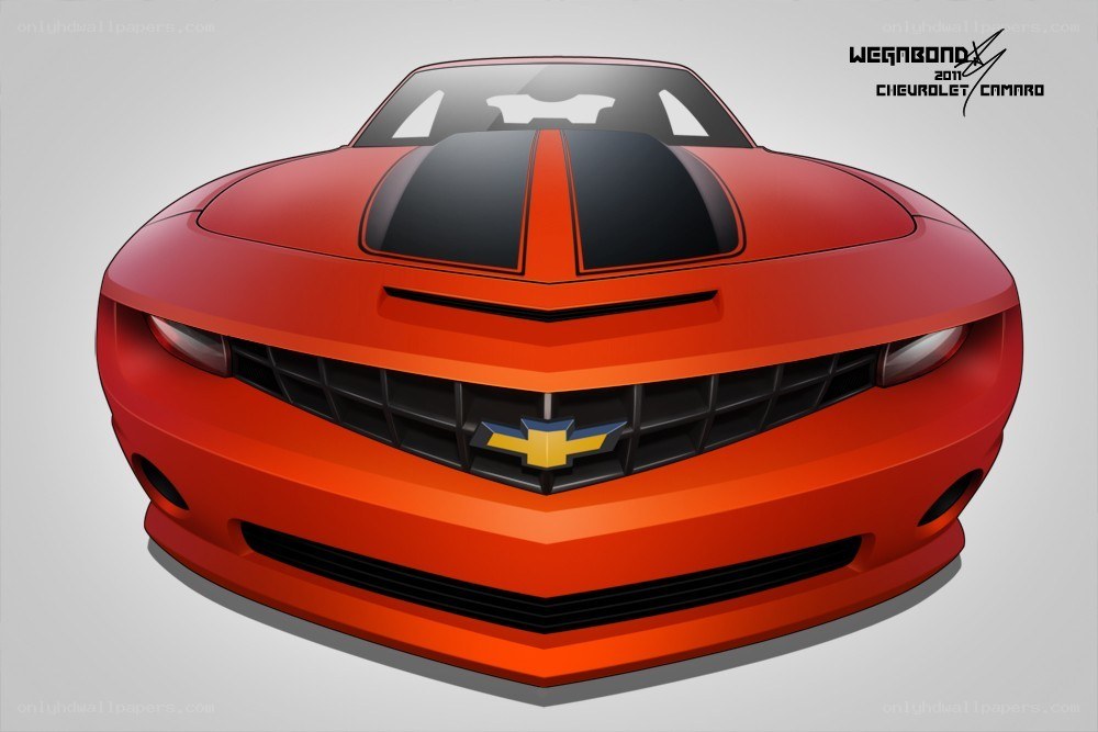 Red Chevrolet Camaro front view