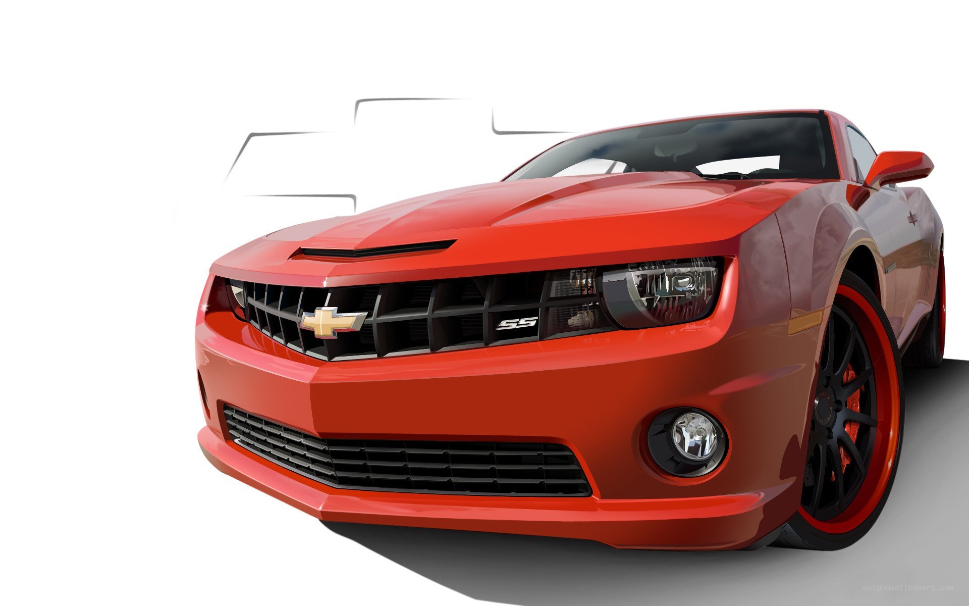 Red Chevrolet Camaro SS