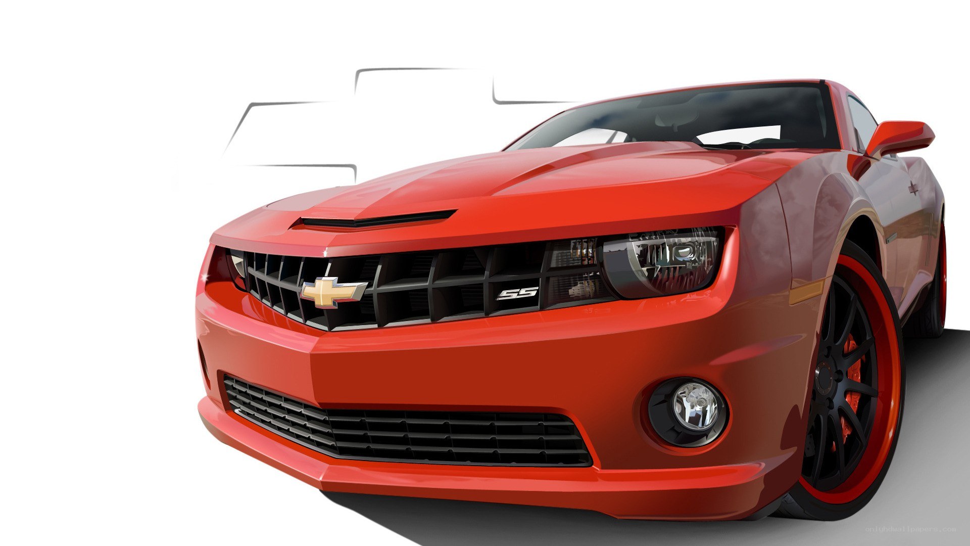 Red Chevrolet Camaro SS