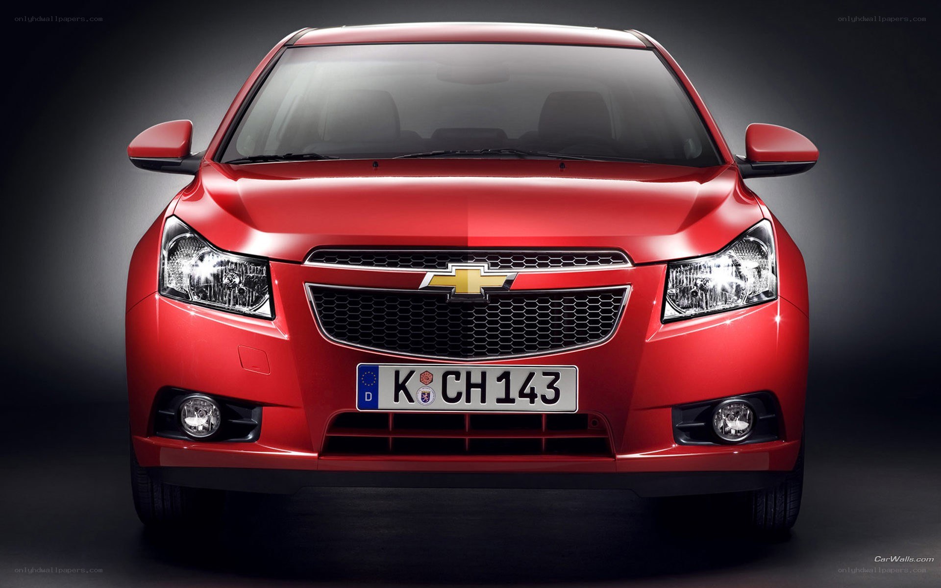 red chevrolet cruze front view