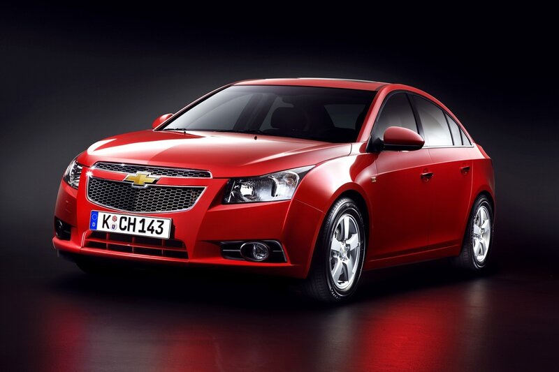 Red Chevrolet Cruze sedan