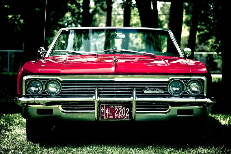 Red Chevrolet Impala — Dramatic