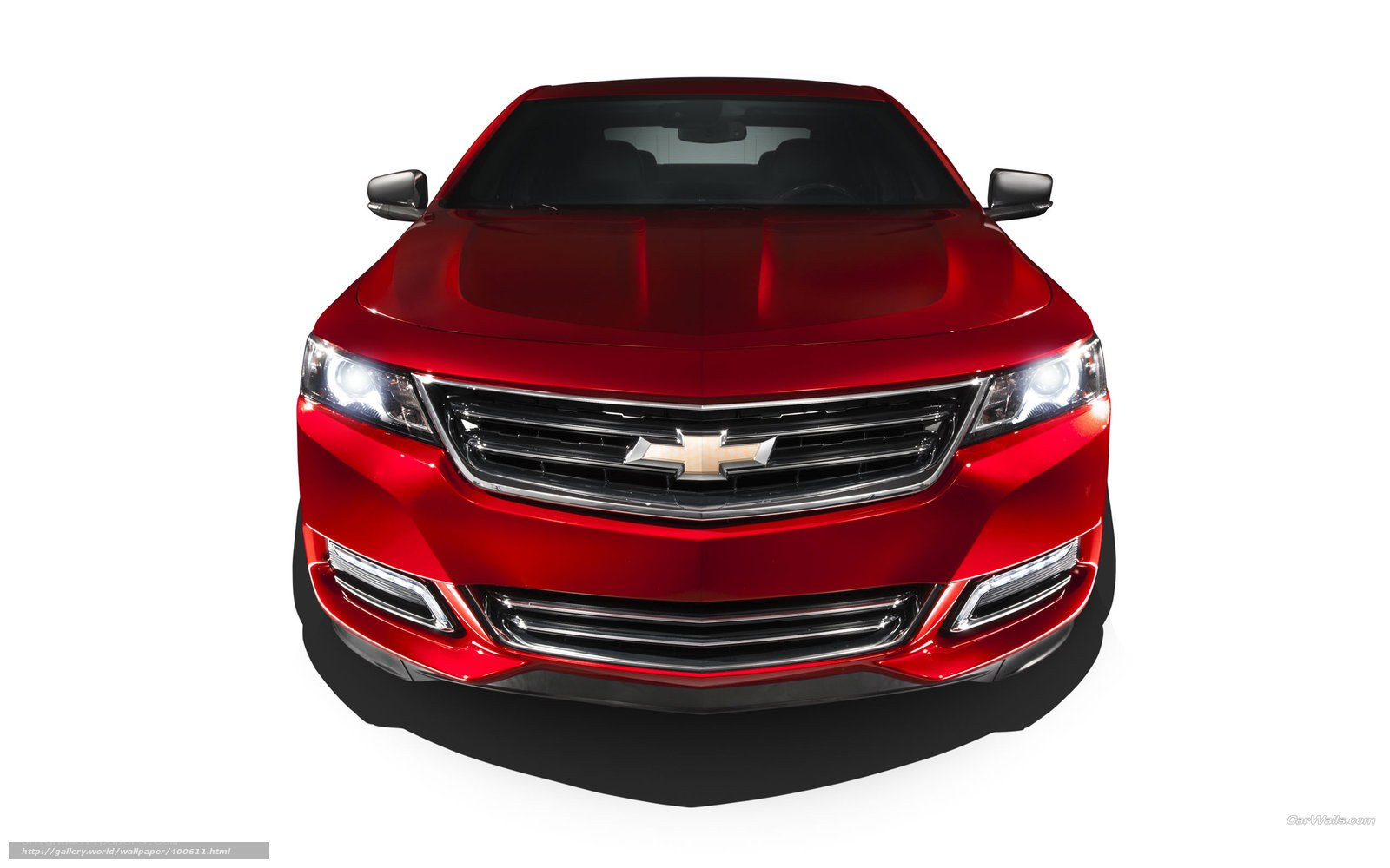 red chevrolet impala front view