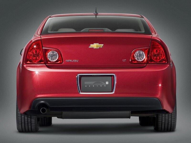 red chevrolet malibu rear view