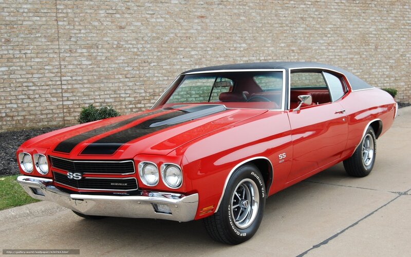 Red Chevrolet Muscle Car — Classic, Afternoon, Photograph