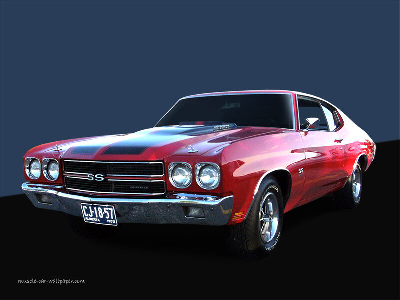 Red Chevrolet Muscle Car — Dramatic, Photograph