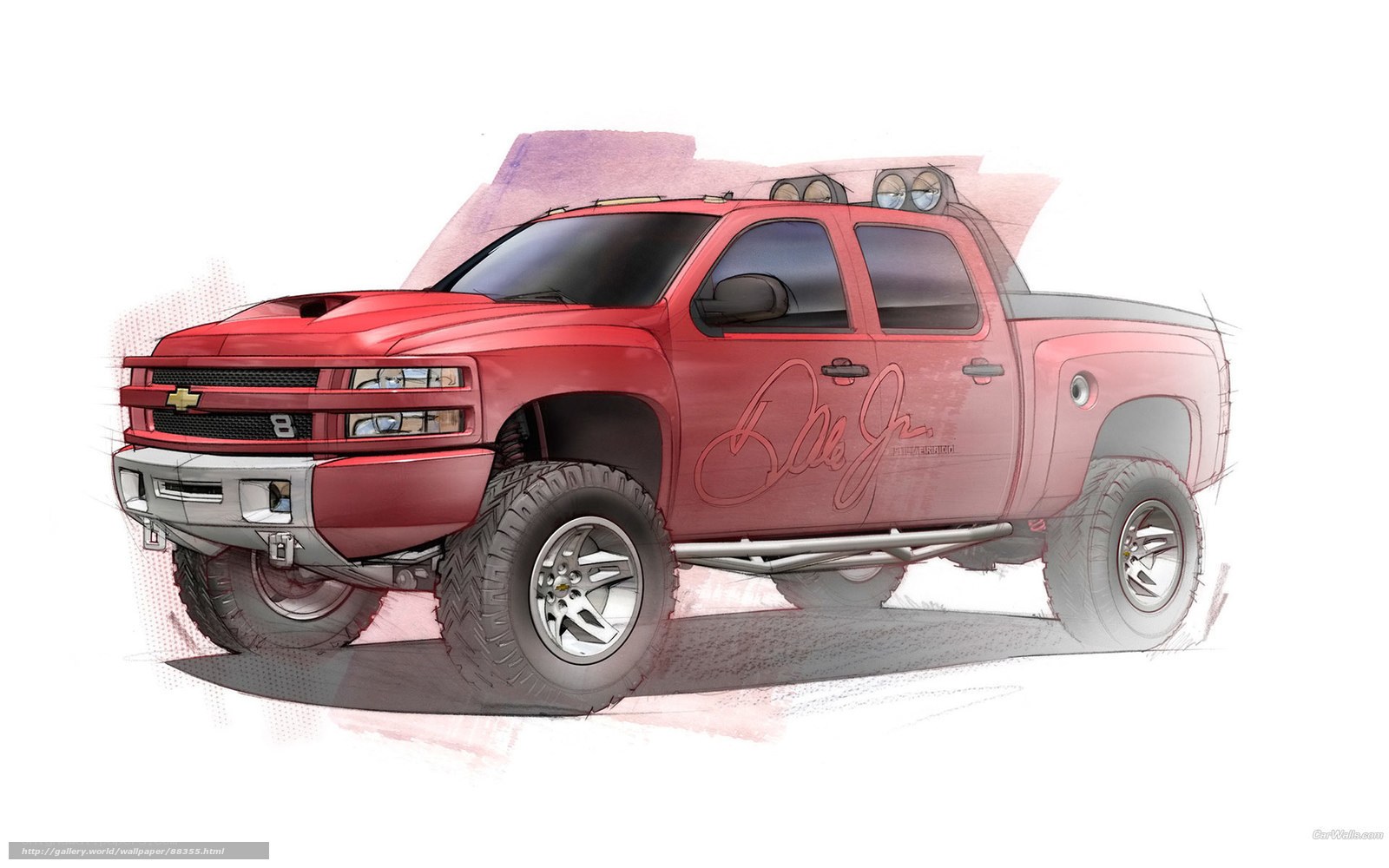 red chevrolet pickup truck