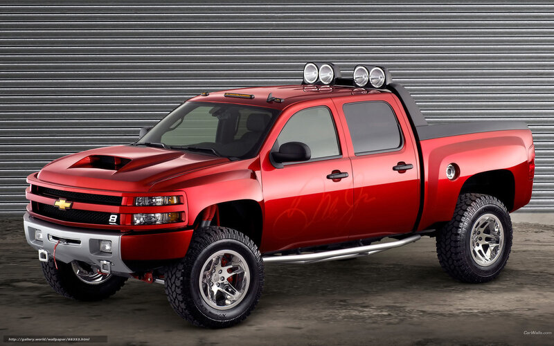 red chevrolet pickup truck