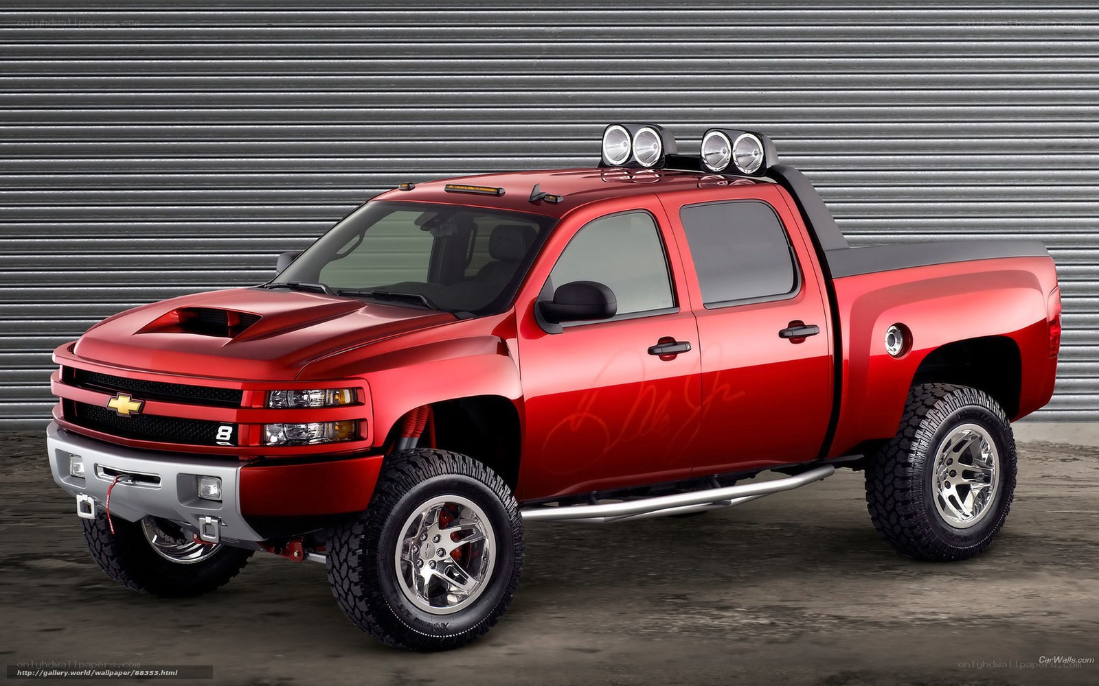 red chevrolet pickup truck
