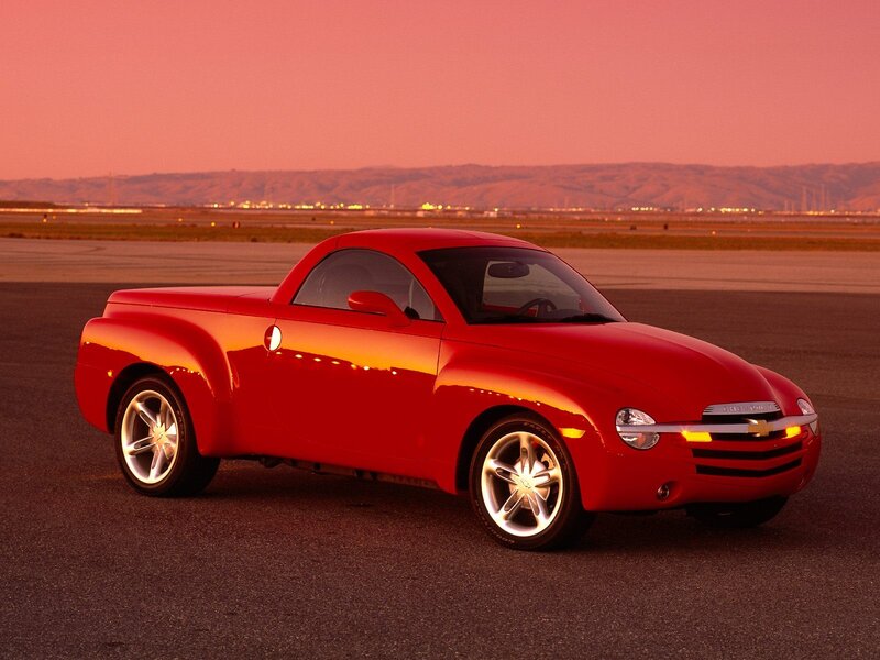 Red Chevrolet SSR pickup truck