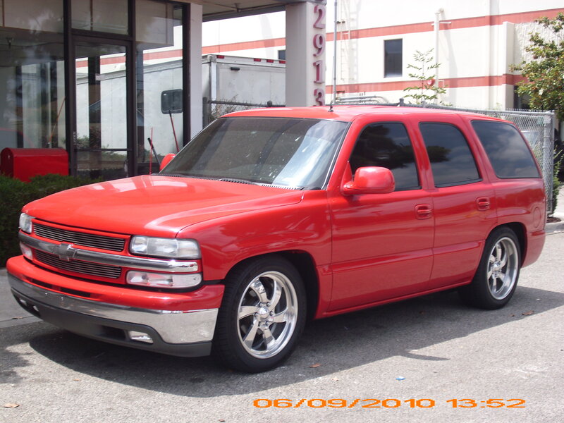 Red Chevrolet Tahoe