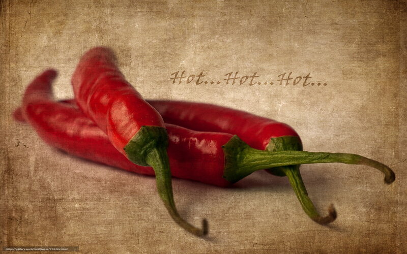 Red Chili Peppers — Dramatic, Photograph, Green Stems