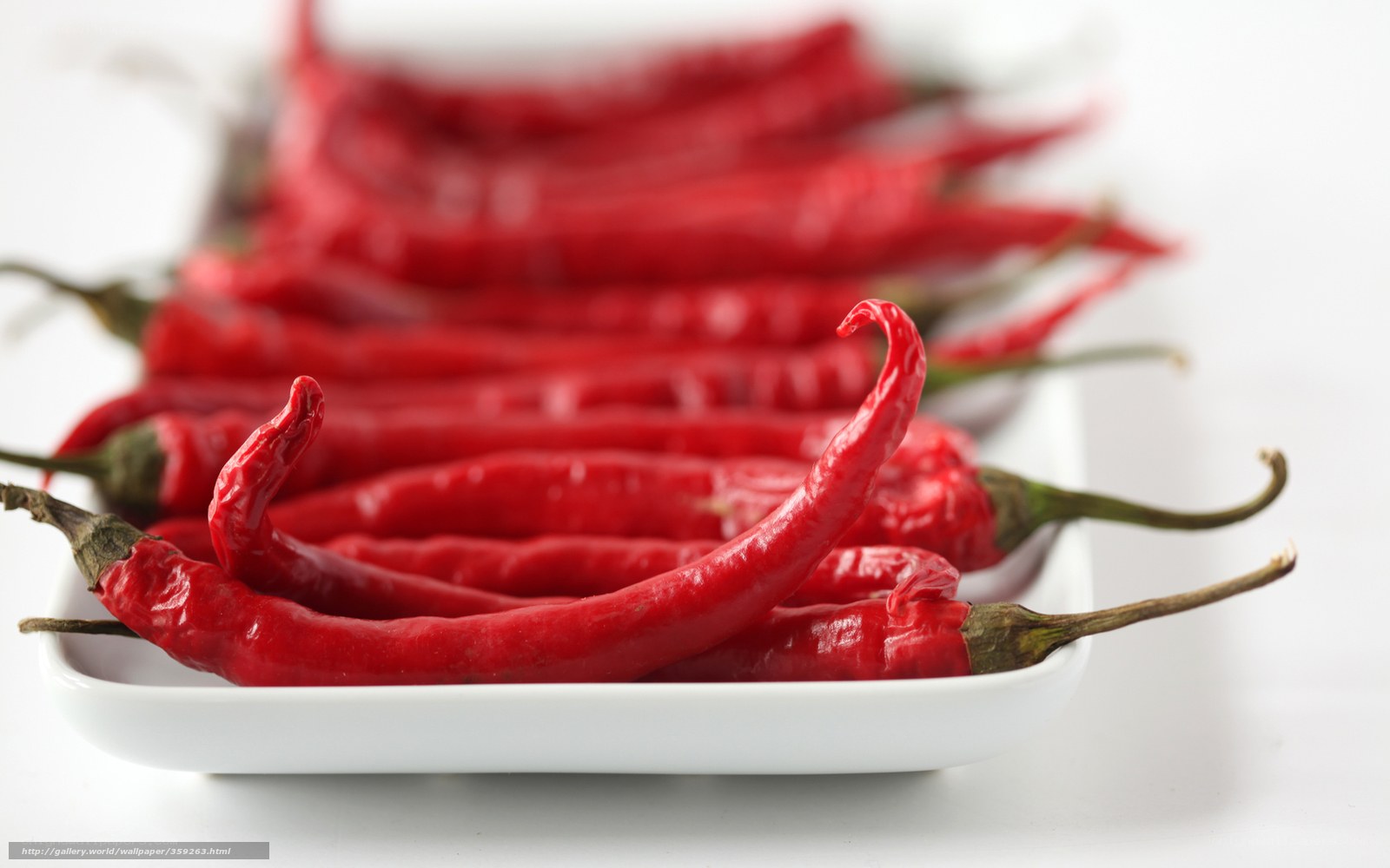 Red chili peppers on a plate