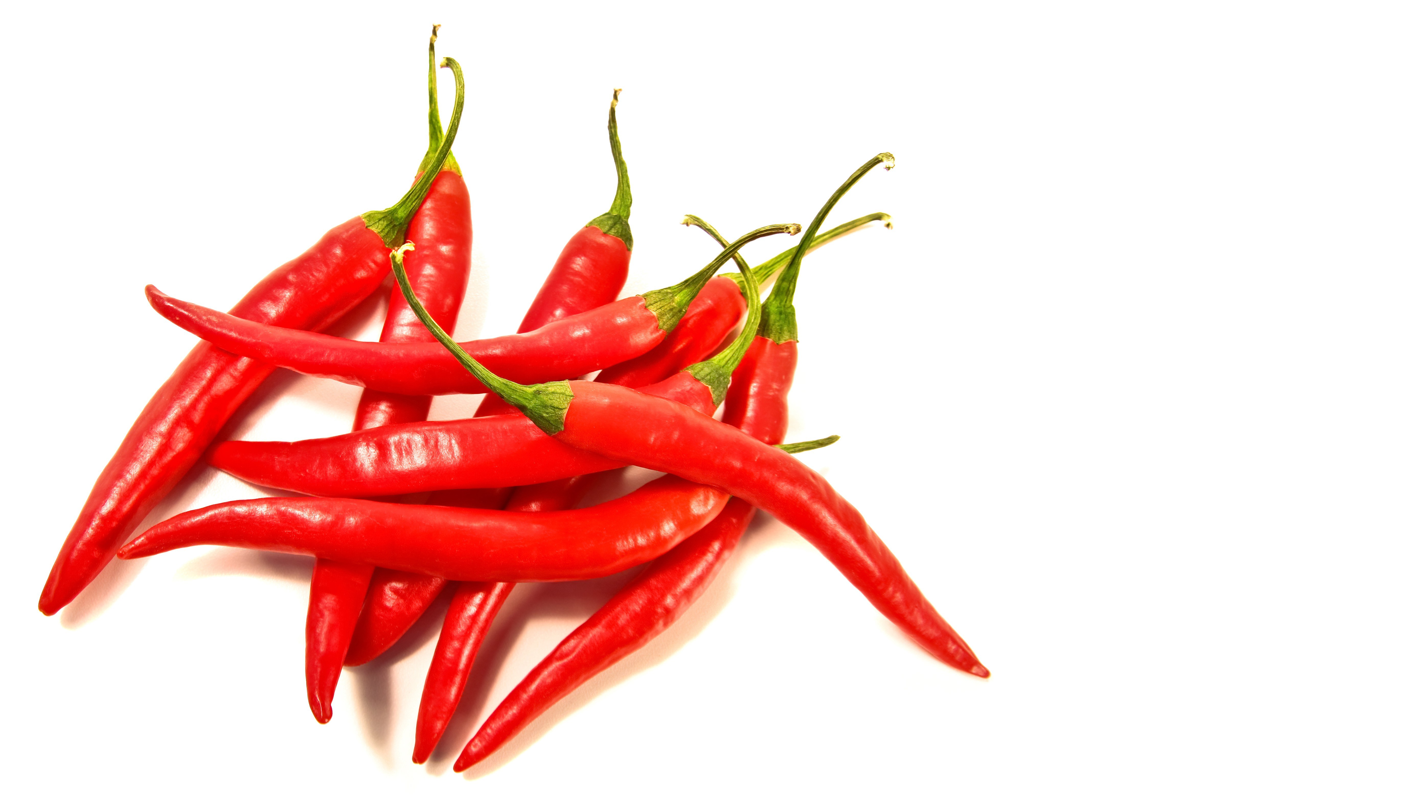 red chili peppers on white