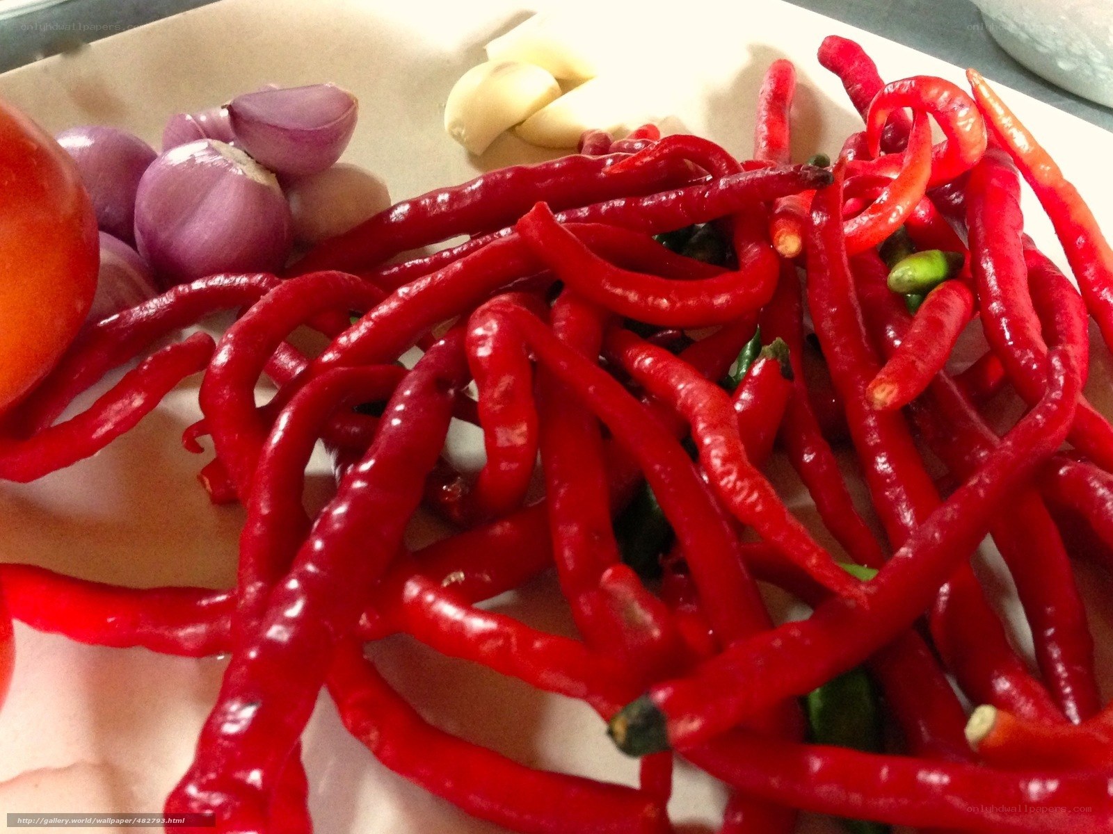 red chilies and aromatics