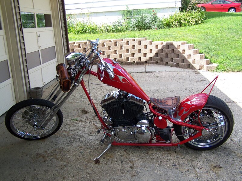 Red Chopper Motorcycle — Calm