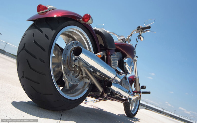 Red Chopper Motorcycle — Clear