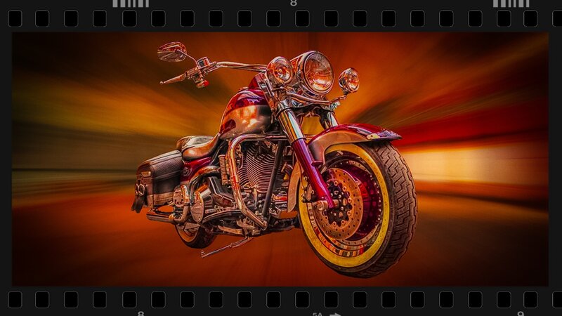 Red Chopper Motorcycle — Dynamic