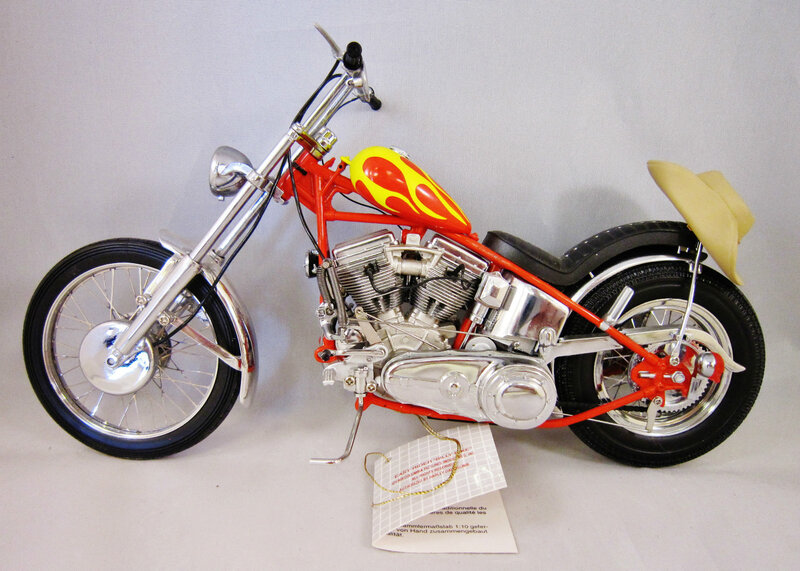 Red Chopper Motorcycle — Neutral, Photograph, Flame Design