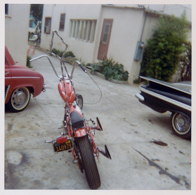 Red Chopper Motorcycle — Nostalgic