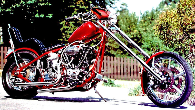 Red Chopper Motorcycle — Outdoor