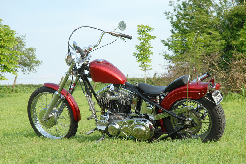 Red Chopper Motorcycle — Serene