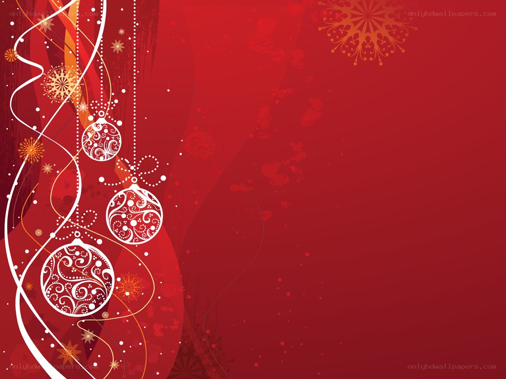 red christmas background with ornaments