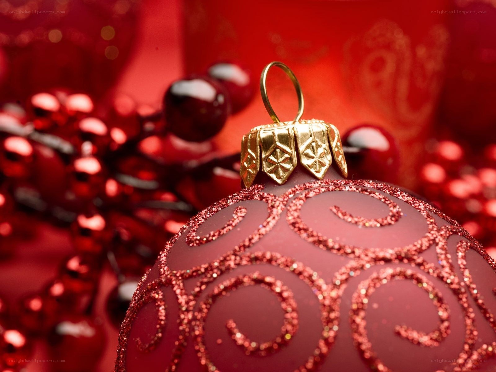Red Christmas ornament close-up