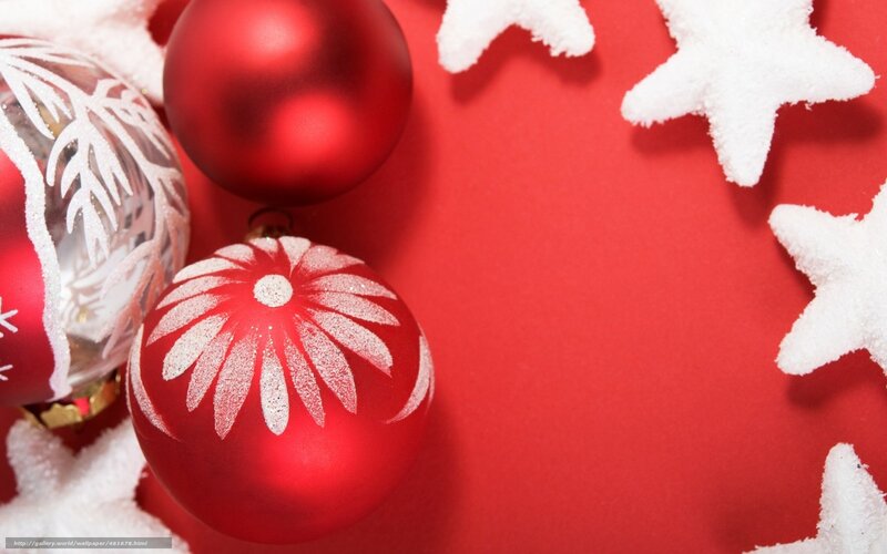 Red Christmas ornaments and stars