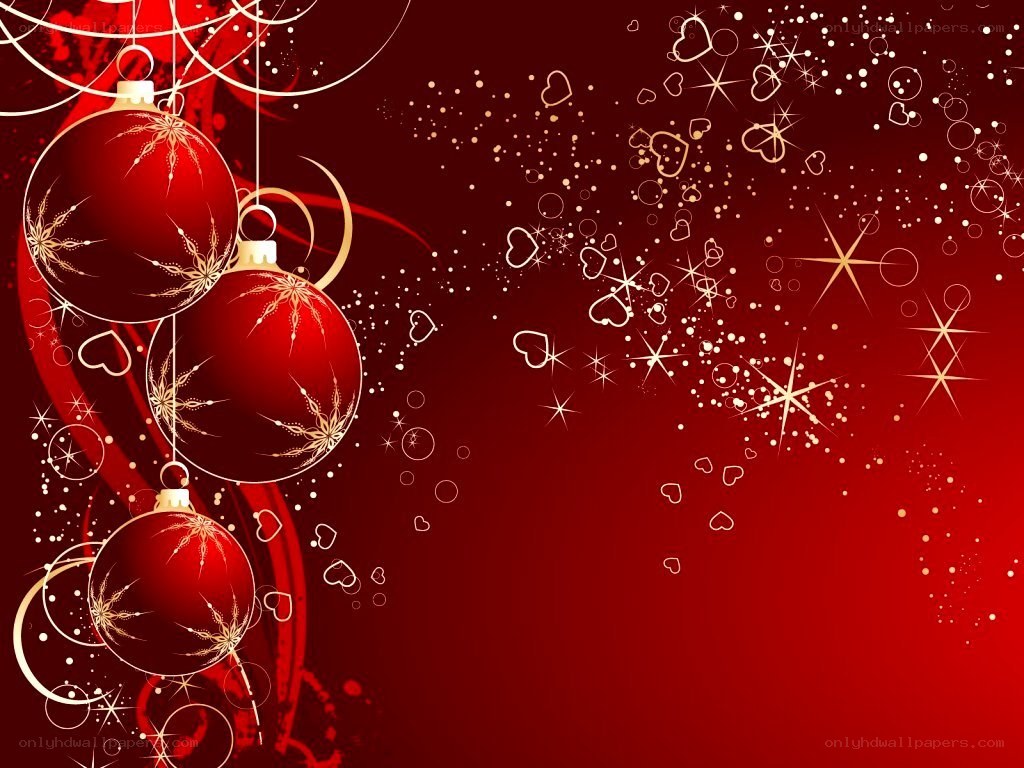 red christmas ornaments background